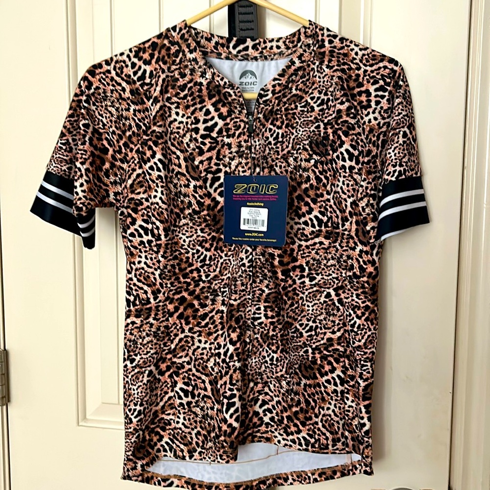 Ladies Zoic Cycling Jersey. Amazing Cheetah Print!  Size S. New/wtags